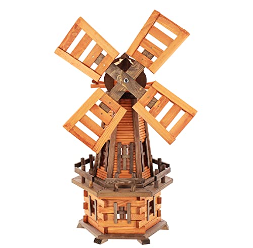 Windmühle aus Holz Gartenwindmühle,imprägniert, Kugelgelagert,Gartendeko,Gartendekoration,Holz Deko