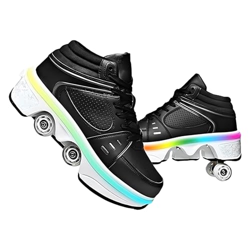 Schuhe mit Rollen für Mädchen und Damen, Kinder Rollschuhe, Verstellbar Roller Skates Shoes für den Außenbereich, Rolschaats und Sneakers 2 in 1 (A, EU36)