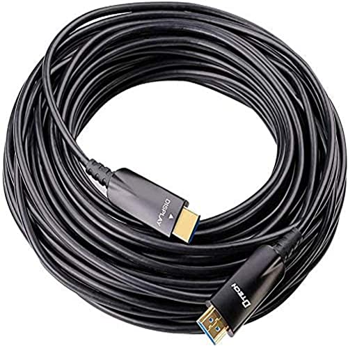 DTech 31m HDMI Glasfaser Kabel mit 4K 30Hz und 1080p 60Hz HD Video 3D HDCP CEC Hochgeschwindigkeitsunterstützung (100 Fuß, schwarz)