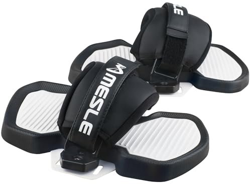 MESLE Wake- & Kiteboardbindung ProGrip 2, One-Size Universalgröße, Sandalen Straps für Wakeboard Kiteboard, schwarz Weiss
