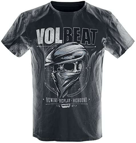 Volbeat Bandana Skull Männer T-Shirt hellgrau/schwarz L 100% Baumwolle Band-Merch, Bands