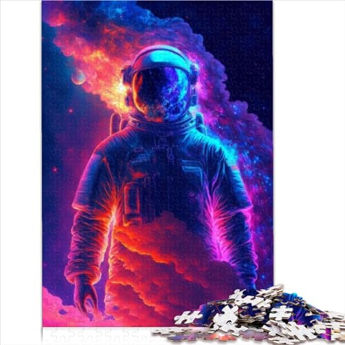 Puzzle für Erwachsene, Neon-Astronaut, 1000-teiliges Papppuzzle, Papppuzzlespiel für Kinder und Erwachsene, herausfordernd zu lösen, Aber lustig und humorvoll, Größe (50x75 cm)