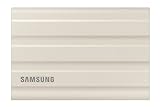 Samsung Portable SSD T7 Shield, 1 TB, USB 3.2 Gen.2, 1.050 MB/s Lesen, 1.000 MB/s Schreiben, Robuste externe Festplatte Outdoor für Mac, PC und Smartphone, Beige, MU-PE1T0K/EU