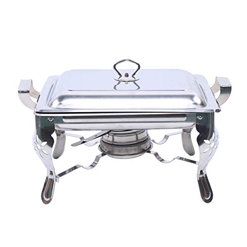 Ethedeal Chafing Dish mit Speisebehälter, Edelstahl Dish Buffet Warmhaltebehälter 6 Liter Quadratischer Selbstbedienungsofen, für Catering Buffet und Party 21x26x26cm