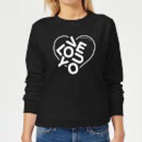 Love You Jumble Frauen Pullover - Schwarz - M - Schwarz