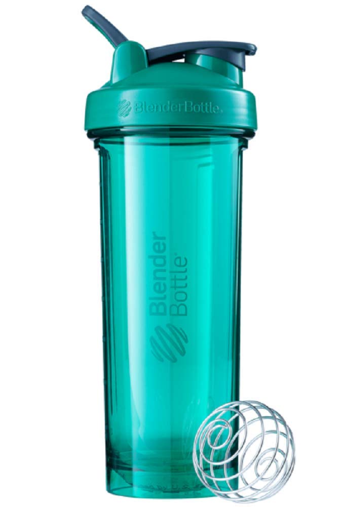 BlenderBottle Pro32 Tritan Trinkflasche mit BlenderBall, optimal geeignet als Eiweiß Shaker, Protein Shaker, Wasserflasche, BPA frei, skaliert bis 700 ml, Fassungsvermögen 940 ml, emerald Grün