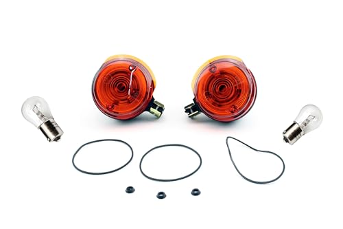 12V Blinker Set Vorn Orange E-geprüft + inklusive Lampen für Simson S50 S51 SR50