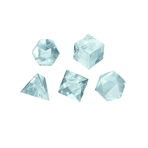 Maulwurf - Geschenke aus der Natur 0503509122 Set platonische Körper Bergkristall klein, in Schachtel