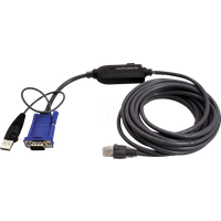 ATEN KVM Adapter [1x USB 1.1 Stecker A, VGA-Stecker - 1x RJ45-Buchse] 4.5 m Schwarz