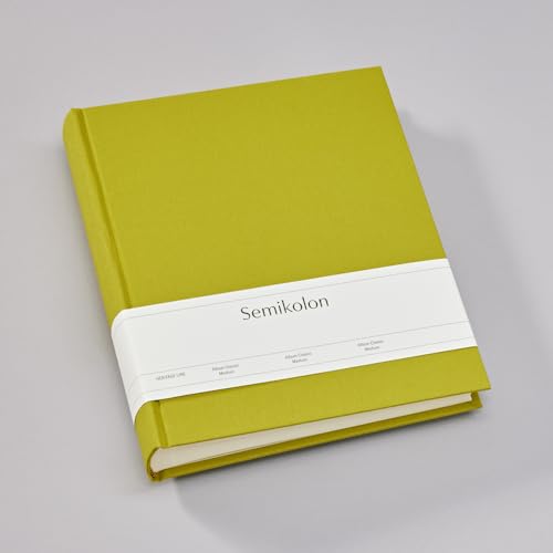 Semikolon 369954 Foto-Album Classic Medium – 21,6 x 25,5 cm – 80 Seiten cremefarben, für 160 Fotos – matcha hell-grün