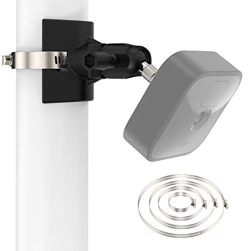 360° Kamera Halterung für Blink Mini / XT2 / Indoor/Outdoor mit 4X Verstellbare Rohrschelle (Ø 1.9-7.8 Zoll) - Außen- und Innenanwendungen Blink überwachungskamera Holder Säule Wasserrohr (2 Pack)