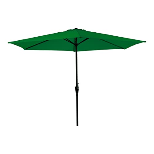 habeig Sonnenschirm Marktschirm Kurbelschirm 300cm in lila, rosa oder rot 3m mit 6 Streben (Grün #53031)