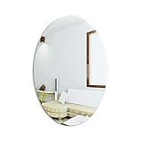 Ovale Spiegel Kunststoffspiegel Silberplatte Selbstklebender Schminkspiegel Bricht nicht durch. Ganzkörperspiegel für Badezimmer Wohnzimmer Schlafzimmer Tragbarer Spiegel