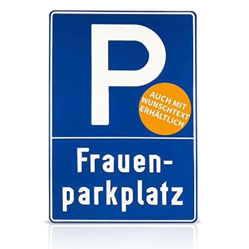 Betriebsausstattung24® Geprägtes Parkplatzschild aus Aluminium | BxH 40,0 x 60,0 cm | Frauenparkplatz