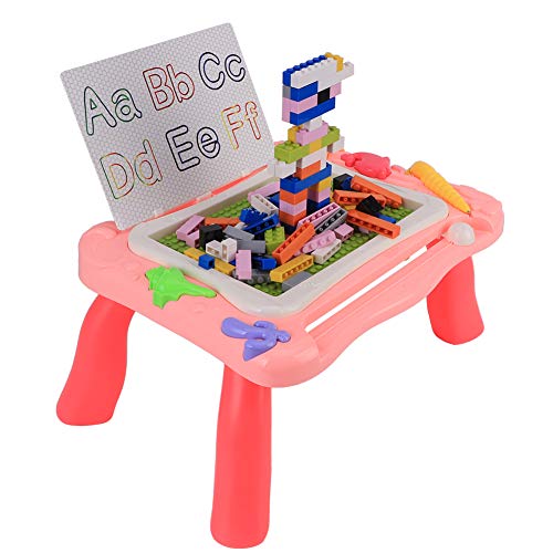 Bautisch, Rosa Magnetische Schreibtafel für Wasser und Sand Spieltisch für Lerntisch für Aktivitäts- und Basteltisch für Bausteintisch(Ocean-Modelle (669-25A) rosa)