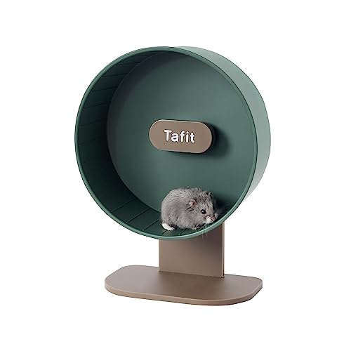 Tafit Hamster-Trainingsrad, superleise, 21.6 cm, Laufräder, leiser Spinner mit höhenverstellbarem Ständer, Haustierspielzeug für Zwerge, syrische Hamster, Mäuse oder andere Kleintiere, Grün