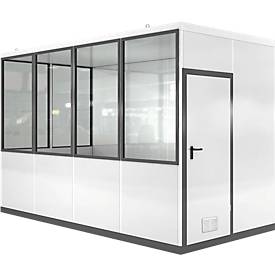 Mobiles Raumsystem WSM, L 4045 x B 2045 mm, für Innen, mit Fußboden, grauweiß RAL 9002/anthr.grau RAL 7016