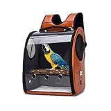 MH-RING Transparente Papageien Reisetasche, Rucksack für Haustiere aus Netzstoff, Leichte Tasche aus Weichem Mesh Gewebe Transportbox, Katze und Hund (Color : Brown)