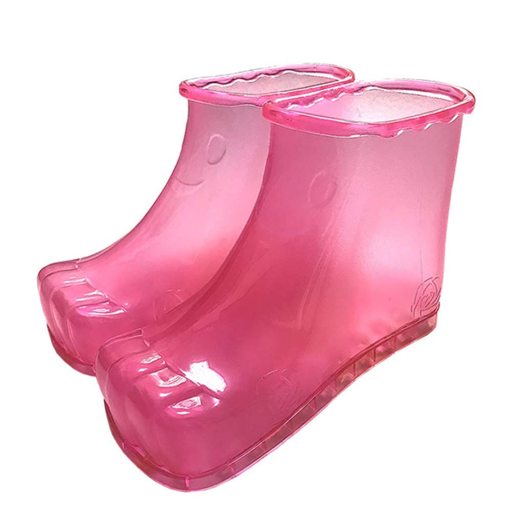 Lanbowo Fuß Bad Massage Stiefel Spa Haushalt, Fuß Bad Schuhe, Spa Tragbar Fuß Massage Bad Schuhe Eimer Stiefel Fördert Blut Durchblutung Beste Geschenk für Frauen - Rose rot, 16.5cm