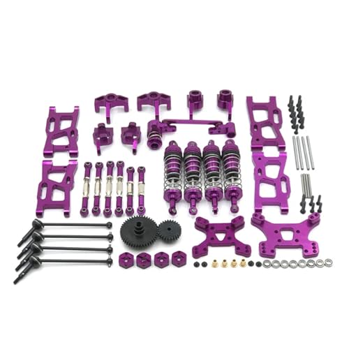 UNARAY Fit for Wltoys 144001 144002 144010 124017 124019 Metall Upgrades Teile Modifikation Kits Schwinge Stoßdämpfer Set RC Auto Zubehör (Size : Purple)