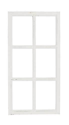Deko-Fensterrahmen Holz- Rahmen Fenster-Attrappe Holz shabby weiss gewischt Vintage