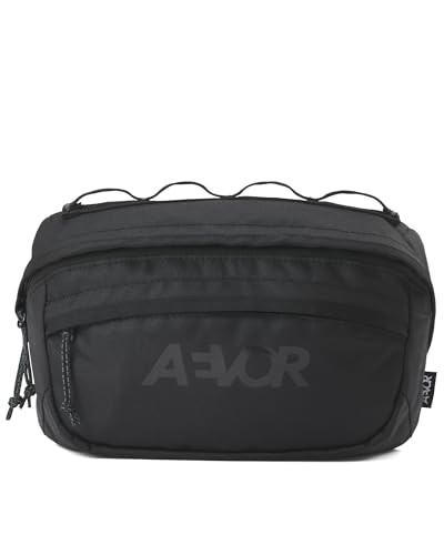 AEVOR Bar Bag Black Eclipse - Lenkertasche Fahrrad - Wasserabweisend - 3 L Volumen - 2 Innentaschen - Nachhaltiges Material - PFC-freie Imprägnierung