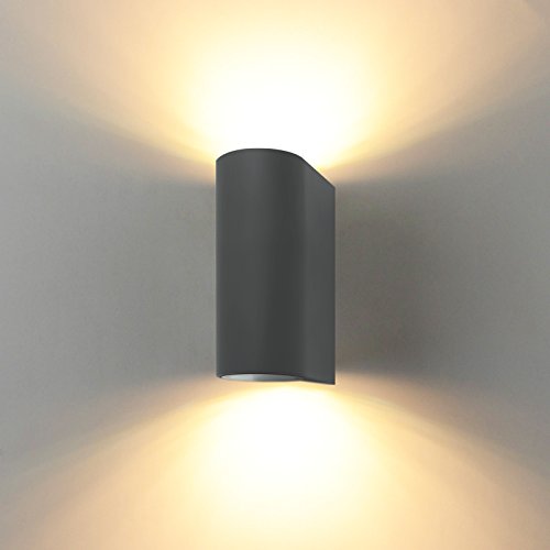 Hochwertige Außenwandleuchte Außenleuchte Außenlampe Wandleuchte Wandlampe Antrazit Wasserdicht für innen und Außenbereich inkl. 2x 5w GU10 LED Warmweiß
