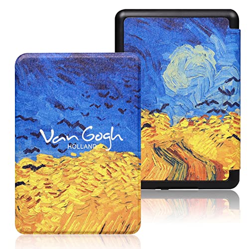 Kindle Paperwhite 5 Druckhülle - Van Gogh Serie 2021 Alle Neuen Magnetischen Smart Cases Für Amazon Kindle Paperwhite 5 11. Generation 6,8 Zoll Pu-Leder Schutzhülle, Blau B, Für M3L3Ek