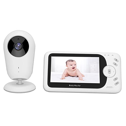 Babyphone, Video-Babyphone mit Kamera-Fernbedienung Schwenk-Neige-Zoom, 4,3-Zoll-Bildschirm, Infrarot-Nachtsicht, Zwei-Wege-Audio, Temperaturanzeige, Intelligenter VOX-Modus, 8 Schlaflieder(EU)
