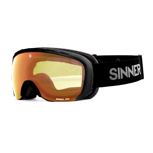 Sinner Marble OTG-Matte Black-Double Full Orange Mirror-Cat. S3 Sonnenbrille, Erwachsene, Unisex, mehrfarbig (mehrfarbig), Einheitsgröße