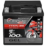 BlackMax YTX7L-BS Motorradbatterie GEL 12V 7Ah CTX7L-BS Batterie Roller 7Ah 6Ah