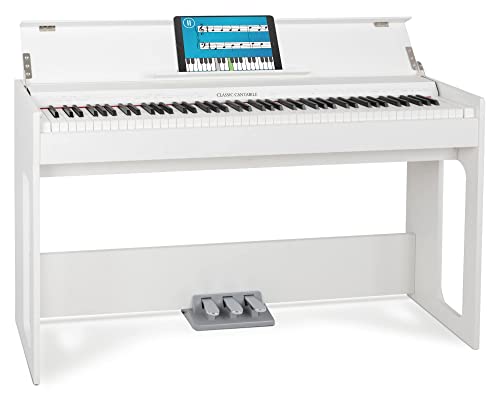 Classic Cantabile DP-S1 WM E-Piano - 88 gewichtete Tasten mit Hammermechanik und Anschlagdynamik - Slimline-Design - Layer-, Split- und Twinova-Funktion - 3 Pedale - Weiß matt