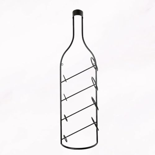 BTZHY Wandmontierte Weinregal, Moderne Weinflaschenform, kreatives Weinregal, neigbare Platzierung für 4 Flaschen Wein, Wand-Weinflaschenhalter aus Metall für Küche, Bar, Esszimmer
