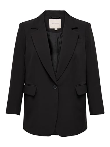 ONLY CARMAKOMA Damen CARLANA-Berry L/S OVS Blazer TLR NOOS Longblazer, Black, 48 Grande Taille