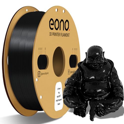 Eono schwarzes PVB-Filament 1,75 mm für 3D-Drucker und 3D-Stift 1 kg (2,2 lbs), Drucken so einfach wie PLA-Filament, kann mit Alkohol poliert werden, um eine glatte Oberfläche zu erhalten