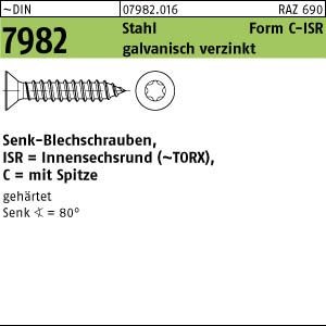 2000 Senkkopf Blechschrauben DIN 7982 Stahl 2,9 x 16 -CTX 10 verzinkt