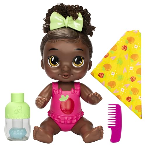 Baby Alive Shampoo Snuggle Berry Boo Black Hair 27.9 cm Wasser Babypuppe Spielset, Spielzeug für 3 Jahre alte Mädchen & Jungen & älter