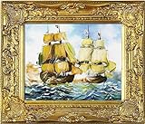 jvmoebel Gemälde Ölbild Bild Ölbilder Rahmen Bilder Schiffe Seefahrt Meer Ölgemälde 06133