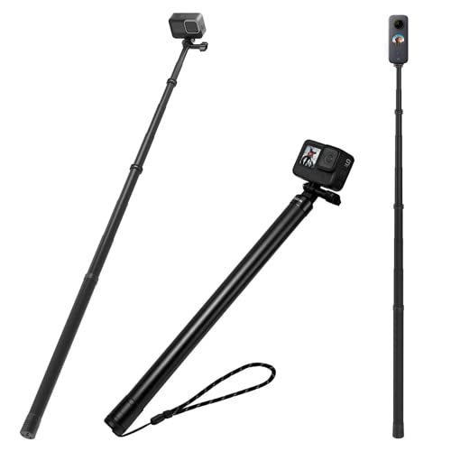 TELESIN Ultra Langer Extendable Carbon Selfie-Stick für GoPro Hero 10/9/8/7 Action 2，300 cm Lightweight Extendable Handheld Tripod for Gopro/Osmo Action/Insta 360 (270 cm)
