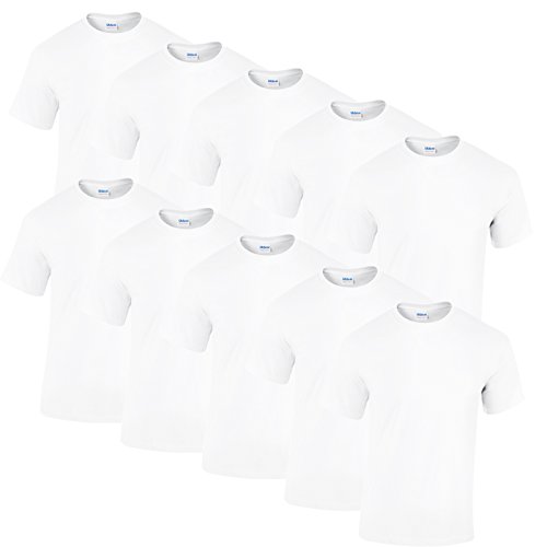 Gildan 10 T Shirts Heavy Cotton M L XL XXL Diverse Farben auswählbar (4XL, Weiß)