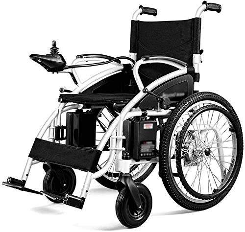 GAXQFEI Elektro-Rollstuhl, faltbar und Licht Rollstuhl intelligente automatische Elektro-Rollstuhl Sitzbreite 41 cm, Gewicht 100 kg Lagerung, Rot,Schwarz