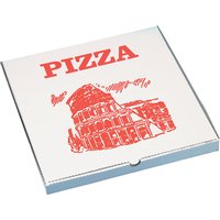 PAPSTAR Pizzakarton eckig, 330 x 330 x 30 mm, weiß/rot