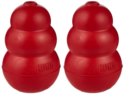 KONG Classic Medium Hundespielzeug, Rot, 2 Stück