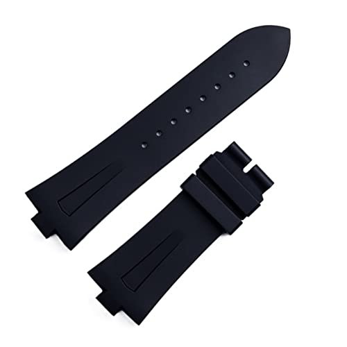 FXJHZH 25 mm * 8 mm Gummi-Silikon-Armband für Vacheron Constantin Overseas Watch Bnad Schwarz Blau Wasserdichtes Sportarmband