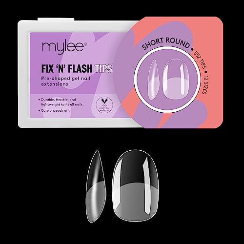 Mylee Fix & Flash Soft Gel Tips – Weiche Gel-Nagelspitzen mit Vollständiger Abdeckung, Gel-Nagelextensions, Flexibel und Widerstandsfähig, 12 Verschiedene Größen, 552 Stück