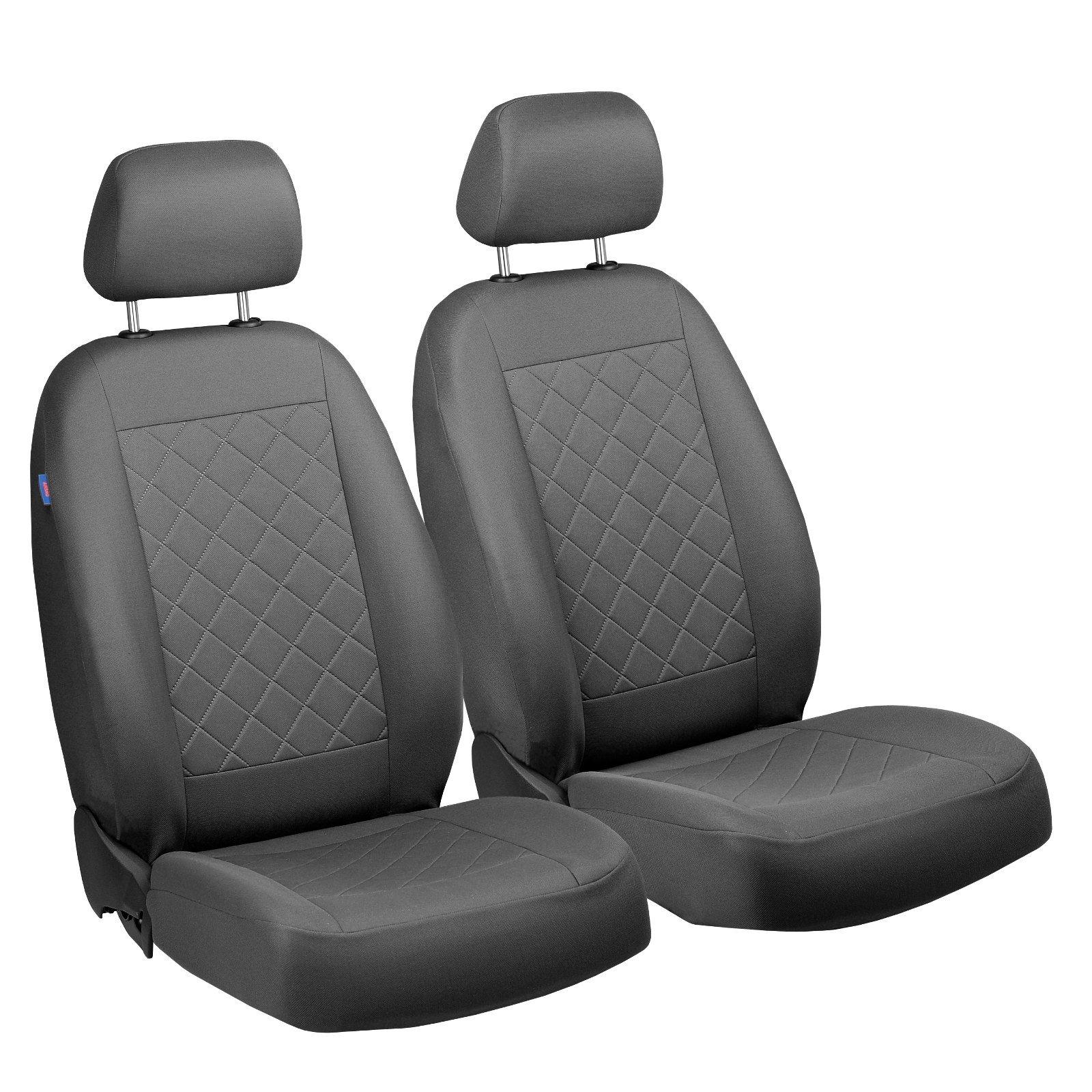 Berlingo Vorne Sitzbezüge - für Fahrer und Beifahrer - Farbe Premium Grau Gepresstes Karomuster