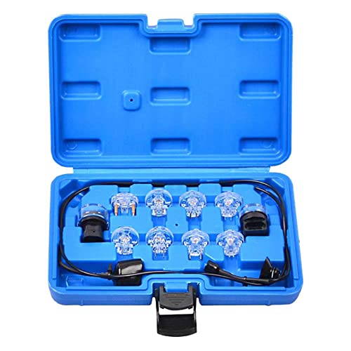 Hopbucan 11-Teiliges Noid Light-Testkit, Kraftstoffeinspritzdüsen-Tester-Werkzeug, Noid Light-Set, Kraftstofflampe, Kraftstoffeinspritzdüsen-Tester-Kit, Schwarz