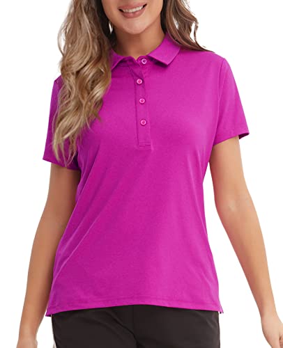 MEETYOO Poloshirt Damen Kurzarm, Golf Polohemd Schnelltrocknend Atmungsaktiv Sport Outdoor Shirts für Golf Tennis