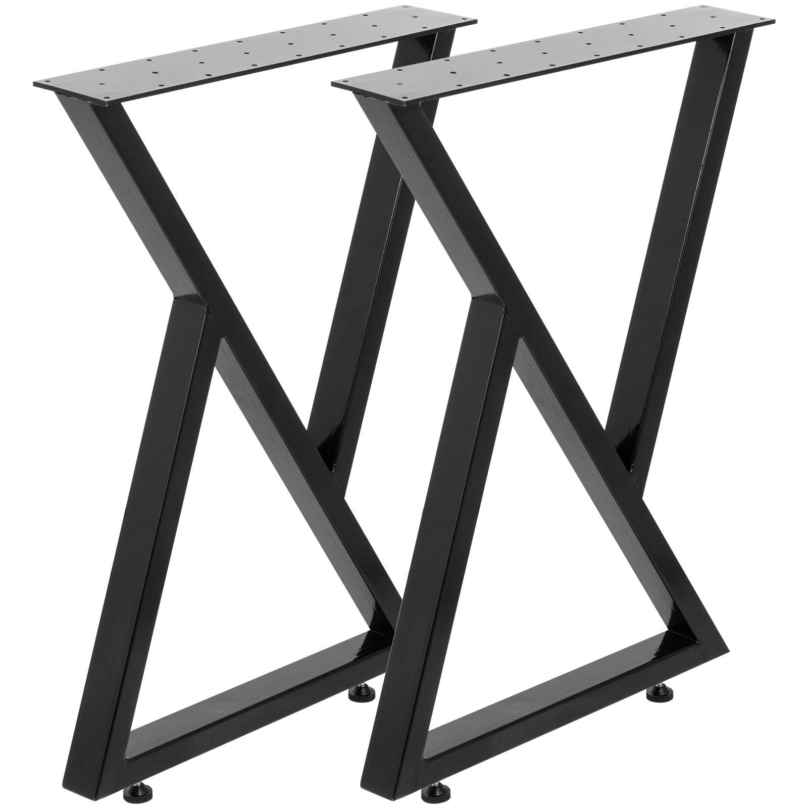 Happybuy Höhenverstellbare Füße Tragfähigkeit 800 kg für Möbel, Tischgestell Möbelwerkstatt 72x60 CM Beine für Tischplatte, Zwei Tischbeine aus Metall 8-Form Schwarz