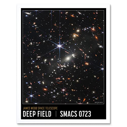 NASA James Webb Space Telescope First Deep Field SMACS 0723 Poster Art Print Framed Poster Wall Decor 12x16 inch